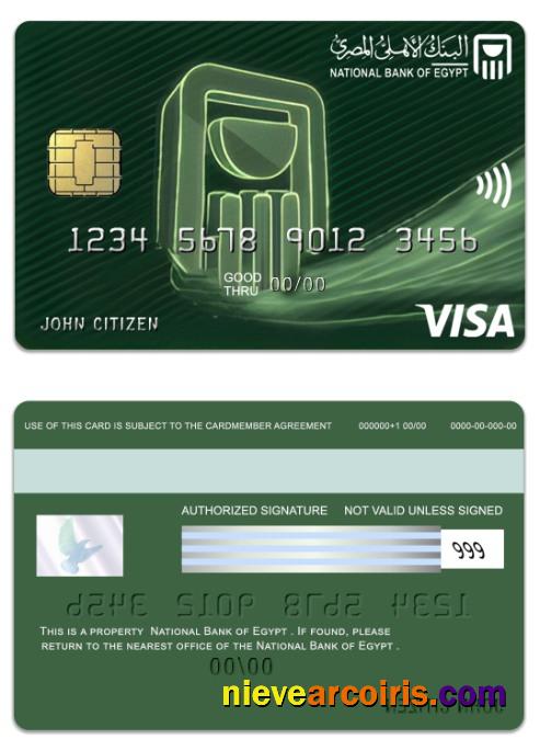 Egypt National Bank of Egypt visa classic card